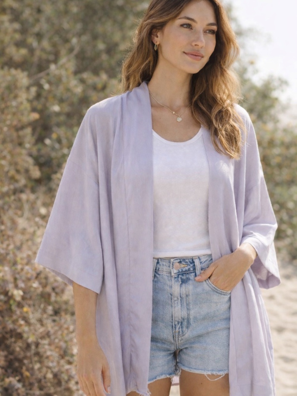 Vero Moda Light Lavender Open-Front Layer - Picture 2 of 6
